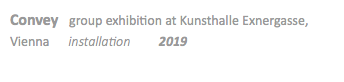 Convey group exhibition at Kunsthalle Exnergasse, Vienna installation 2019